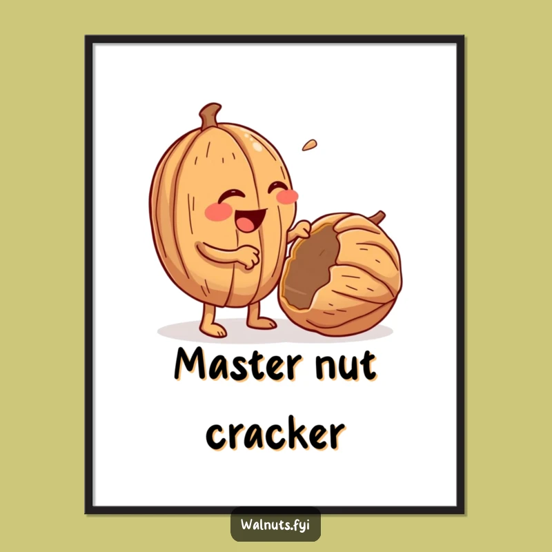 Funny Walnut Cracking Digital Art: Instant Whimsy for Your Walls
