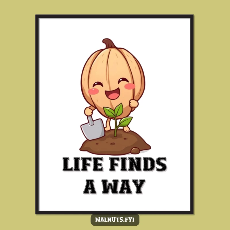 Funny Walnut Planting Digital Art - Hilarious Printable for Garden Lovers Gift