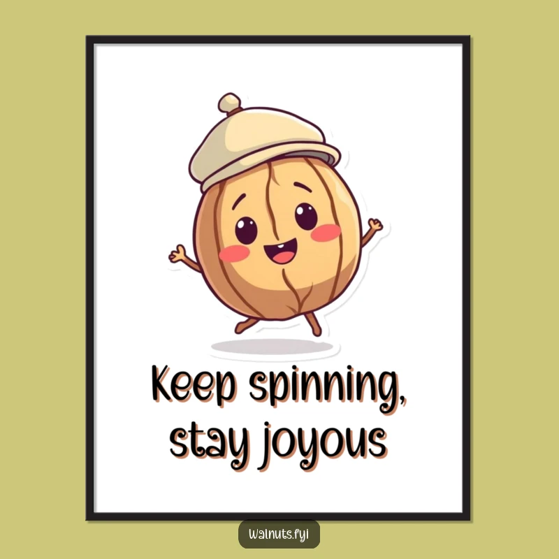 Funny Walnut Dancer Digital Art: Instant Spin Download, Perfect Gift