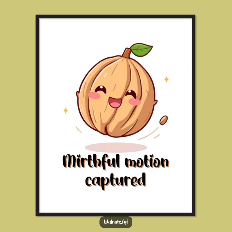 Funny Playful Walnut Digital Art: Instant Mirth for Your Walls!