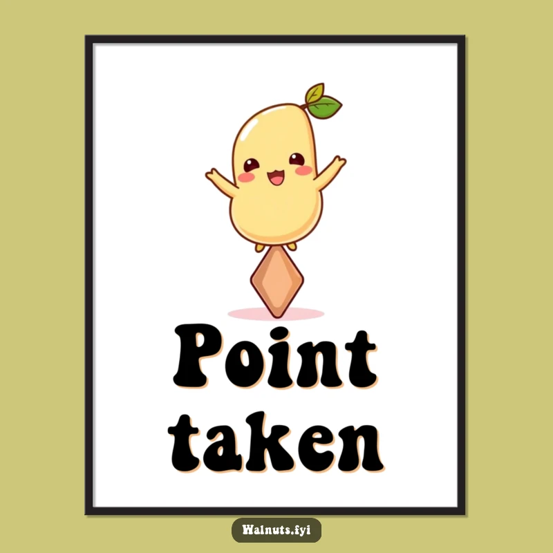 Funny Cheerful Cashew Balancer Digital Art - Instant Poise for Your Walls