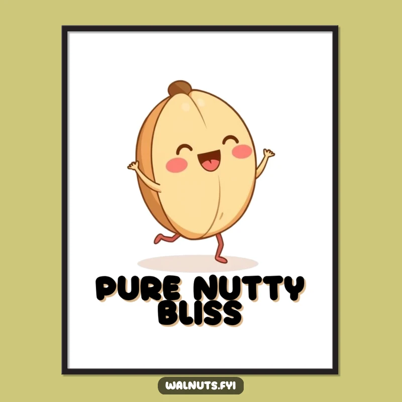 Funny Happy Walnut Jig Digital Art Print: Bring Pure Joy to Your Walls
