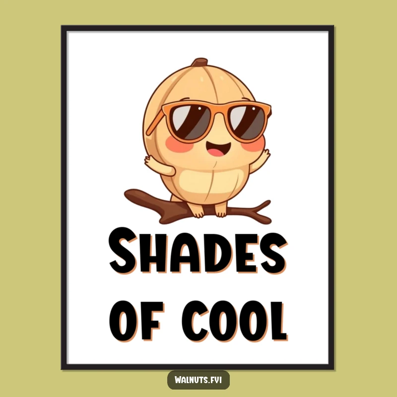 Funny Walnut Sunglasses Digital Art: Instant cool, a perfect downloadable funny gift.