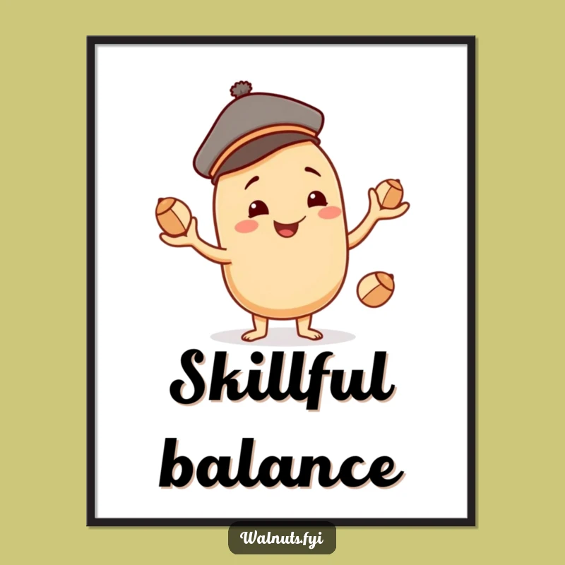 Funny Juggling Cashew Digital Art - Instant Playful Skill for Your Walls