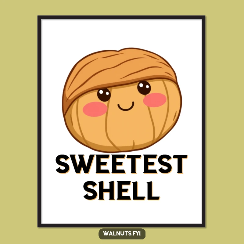 Kawaii Walnut Digital Art - Instant Cuteness for Your Walls!