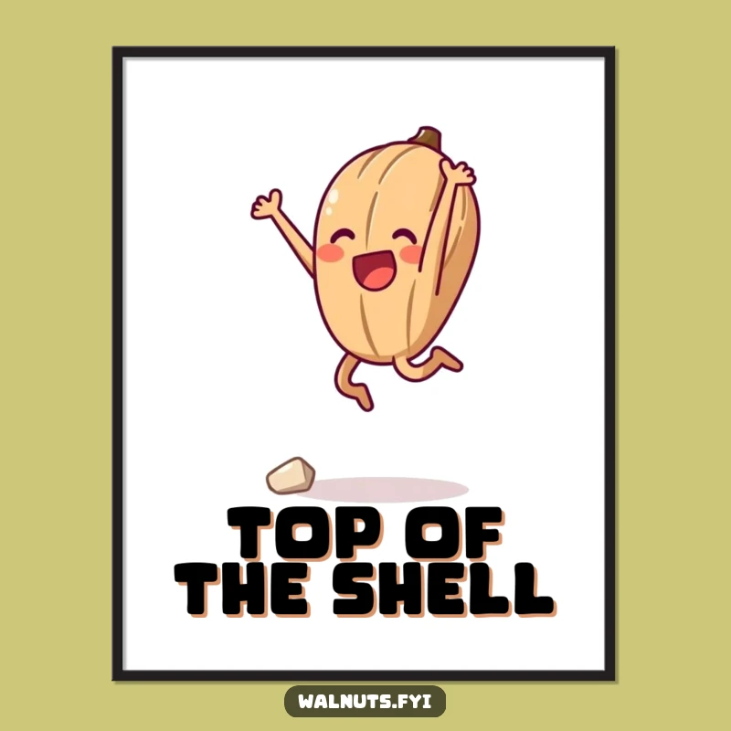 Funny Climbing Walnut Digital Print: Hilarious Triumph Jump Wall Art