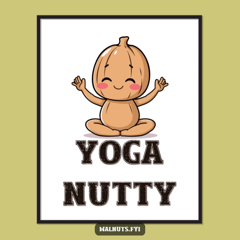 Funny Yoga Walnut Digital Print: Instant Calm for Your Walls