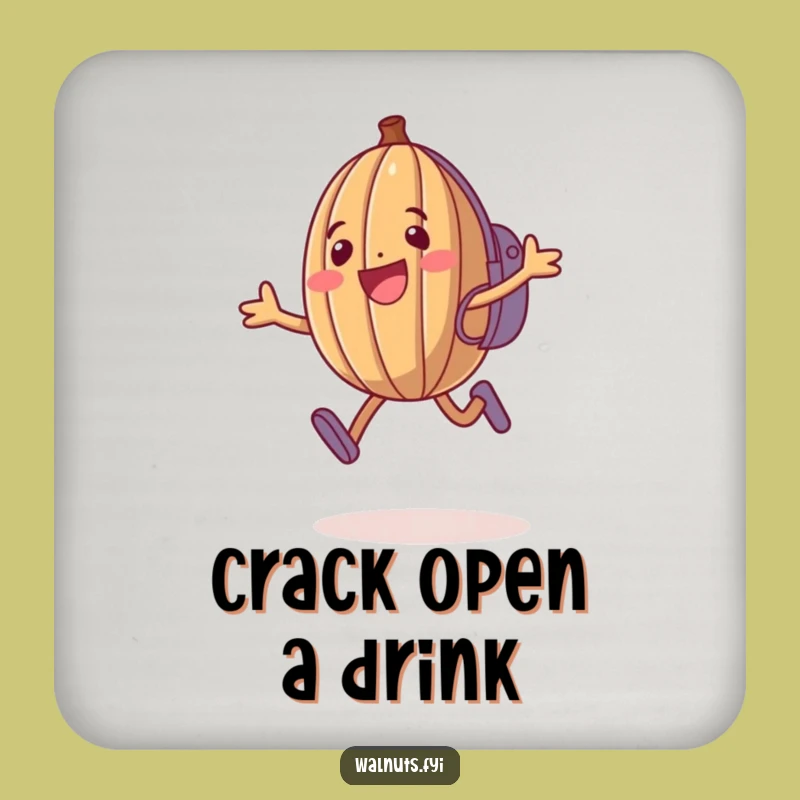 Funny Walnut Coaster Set: Jumping Nut Drink Protection, Humorous Gift for Hosts