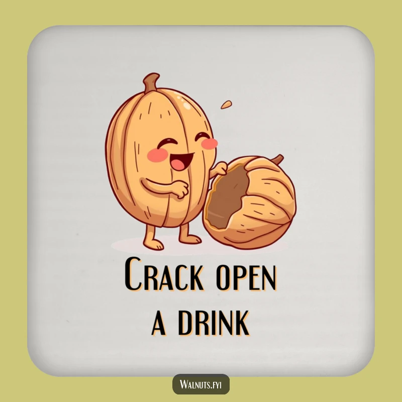 Funny Walnut Cracking Coaster: Protect Surfaces with Whimsical Charm