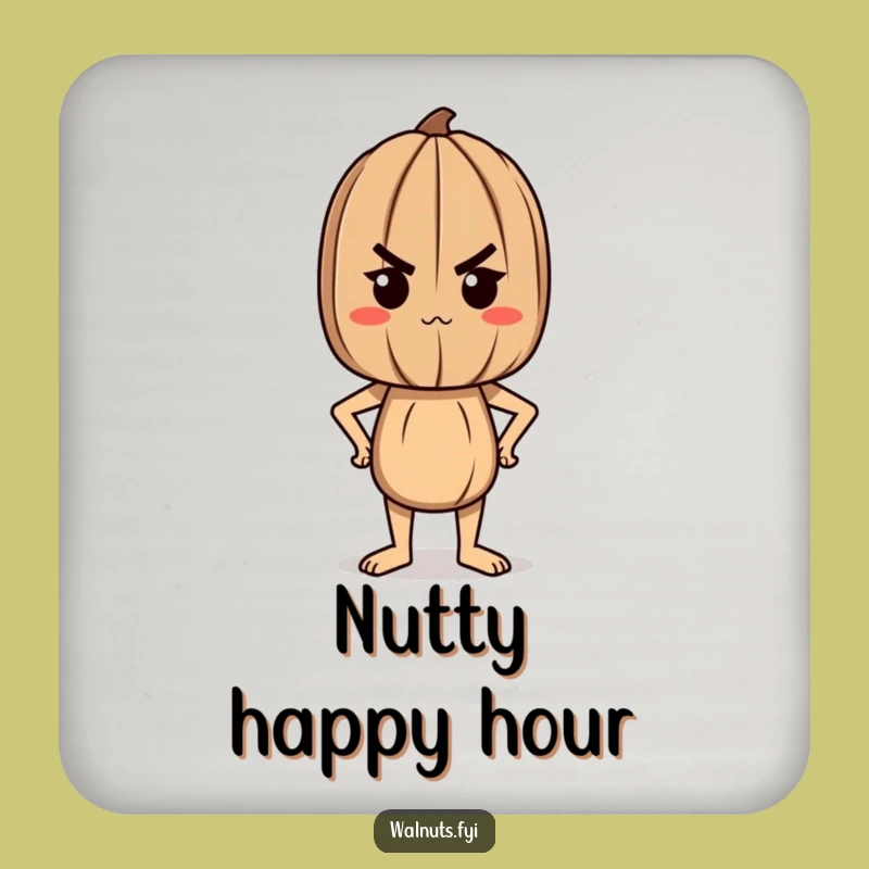 Funny Determined Walnut Coaster, Protect Surfaces with Pride