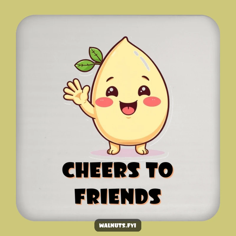 Funny Kawaii Cashew Wave Coaster - Welcome Drinks with a Smile