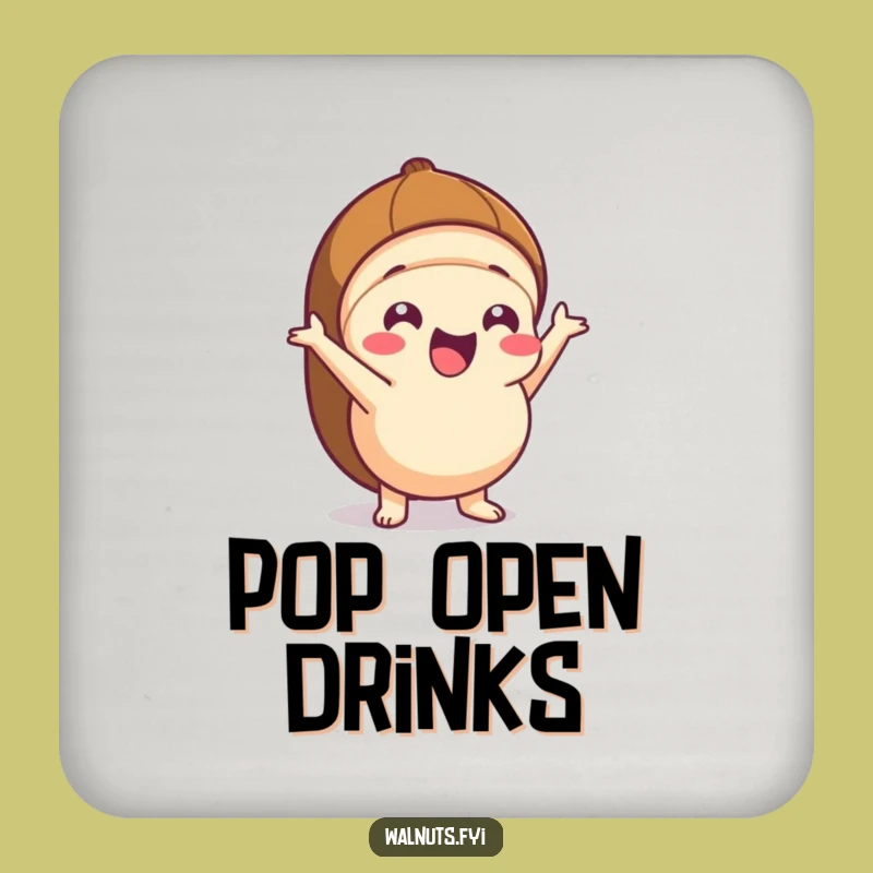 Funny Kawaii Hazelnut Pop Coaster - Protect Surfaces with Surprise