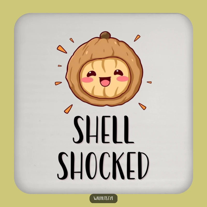 Funny Kawaii Walnut Surprise Coaster - Protect Surfaces with Humor