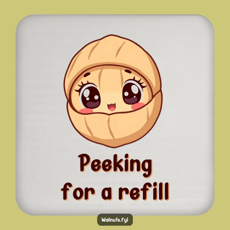 Funny Peeking Walnut Coaster - Cute Surface Protection