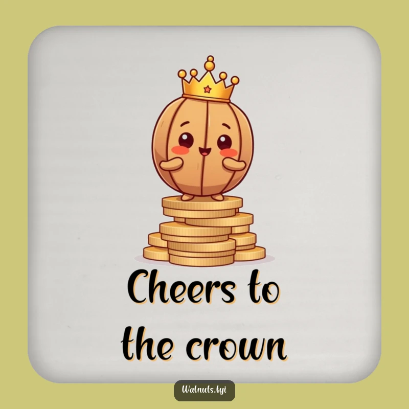 Funny Proud Walnut Drink Coaster - Protect Surfaces with Royal Dignity