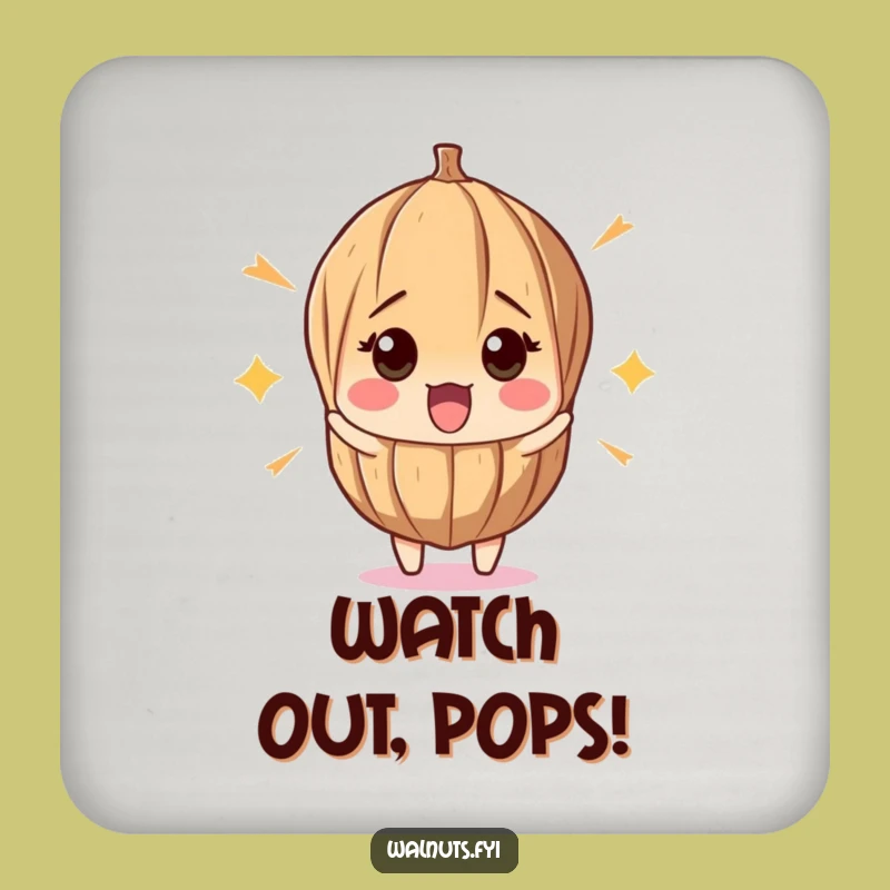 Funny Surprised Walnut Coasters - Set of Shocked Nut Drink Savers Gift