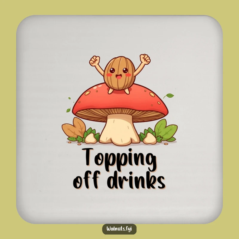 Funny Triumphant Walnut Coaster: Protect Surfaces with Pride, Excellent Funny Gift