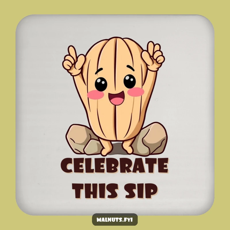 Funny Walnut Coaster Set: Climbing Nut Drink Protection, Humorous Gift for Hosts