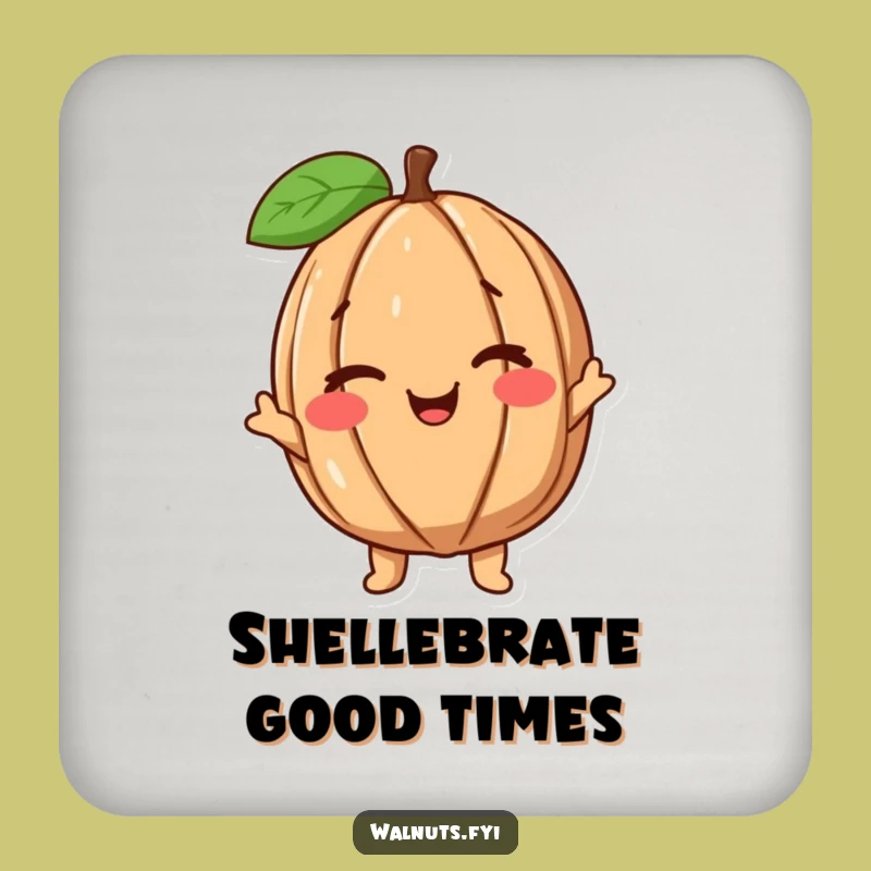 Funny Walnut Drink Coaster: Protect Surfaces with a Witty Wink!