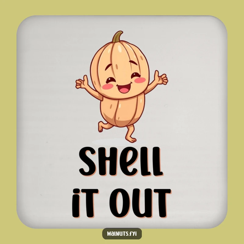 Funny Walnut Jig Coaster: Gnarled Character Dancing, Protect Surfaces Funny Gift