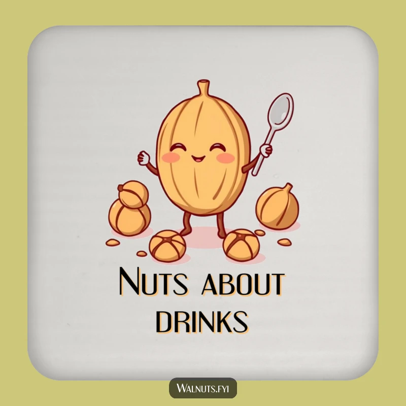 Funny Walnut Juggler Coaster Set: Nutty Table Protection, Humorous Gift