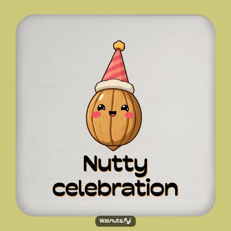 Funny Crowned Walnut Coaster Set - Protect Surfaces with Nutty Charm!