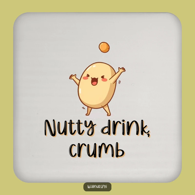 Funny Brazil Nut Cartwheel Coaster - Hilarious Table Protector for Nut Lovers Gift
