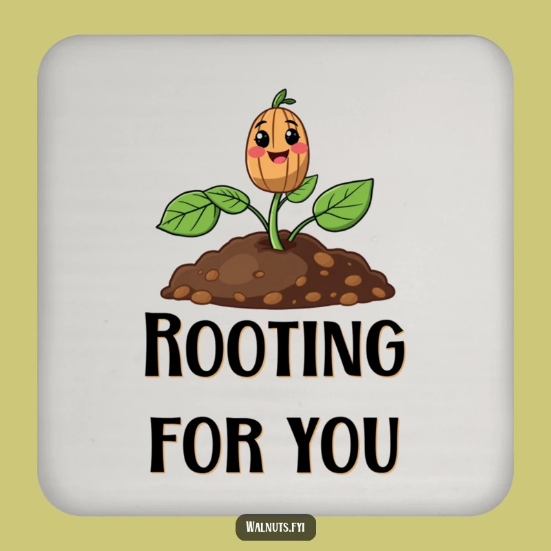 Funny Walnut Sprout Coaster Set: Protect Surfaces with a Smile