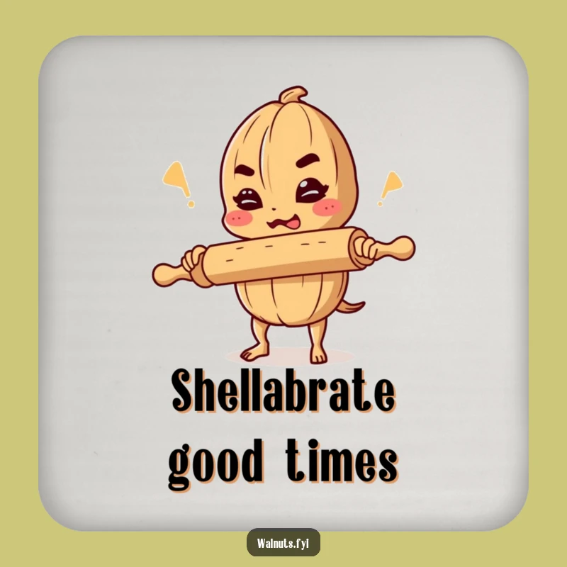 Funny Walnut Comedian Coaster: Protect Surfaces with Nutty Humor, a Perfect Funny Gift