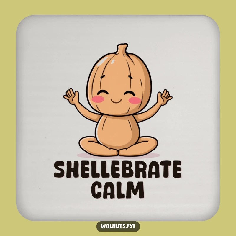 Funny Yoga Walnut Coaster: Protect Surfaces with Serenity