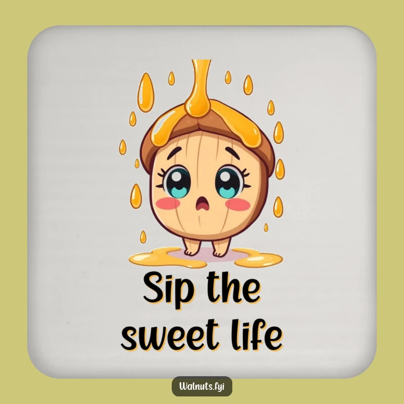 Funny Pecan Syrup Shower Coaster, Protect Surfaces with Nutty Sweetness