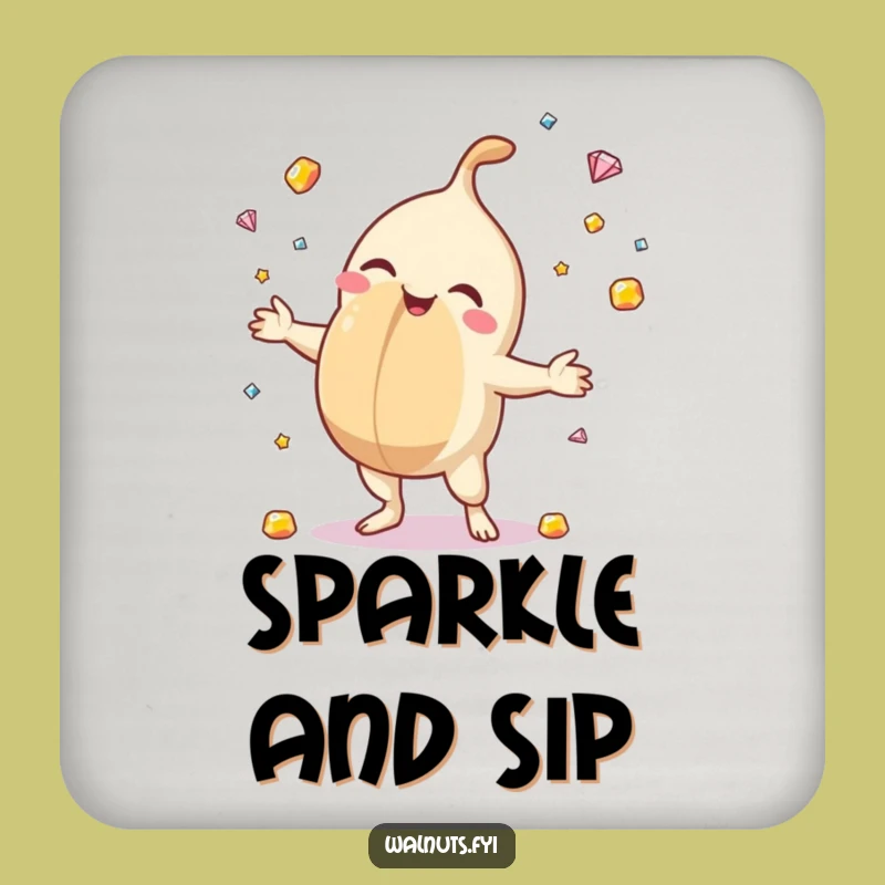 Funny Delighted Macadamia Juggler Coaster - Protect Surfaces with Gemstone Flair