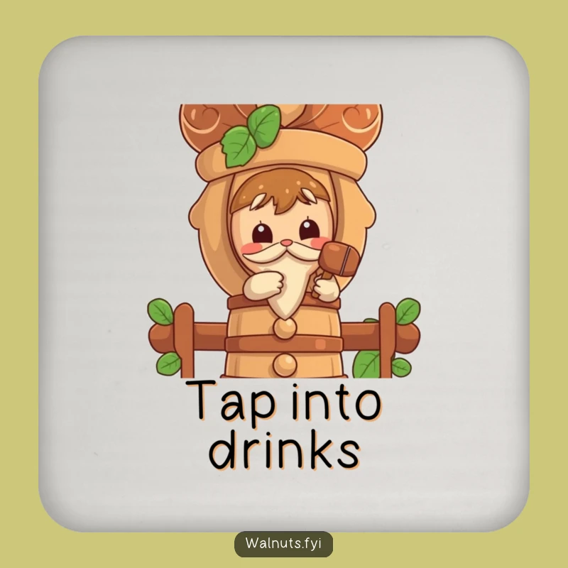 Funny Curious Walnut Nutcracker Coaster - Protect Surfaces with Humor