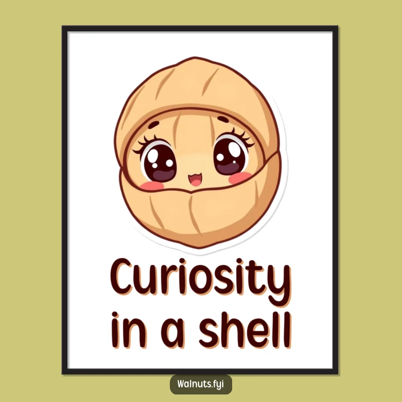 Funny Peeking Walnut Poster - Cute & Humorous Wall Art