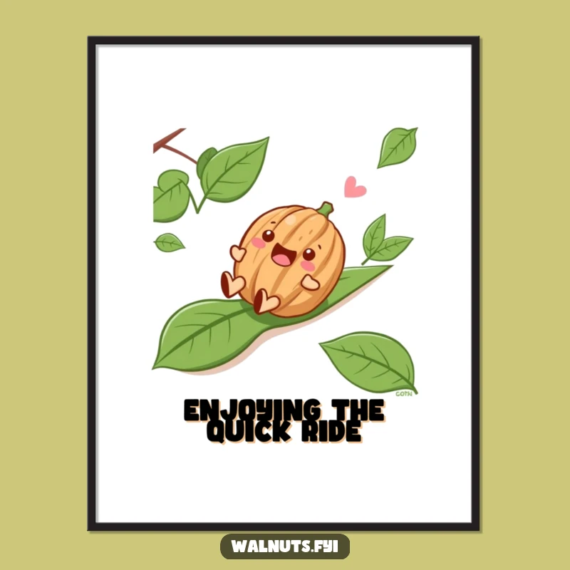 Funny Sliding Walnut Poster - Hilarious Wall Art for Joyful Decor