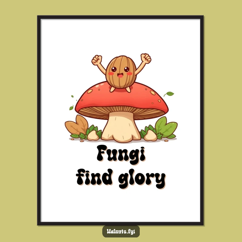 Funny Triumphant Walnut Poster: Celebrate Victory on Your Walls, Wonderful Funny Gift