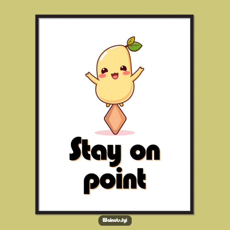 Funny Cheerful Cashew Balancer Poster - Nutty Art for Balanced Spaces