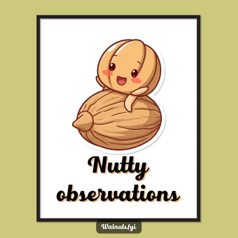 Funny Delighted Walnut Riding Nut Poster - Cheerful Wall Art Gift