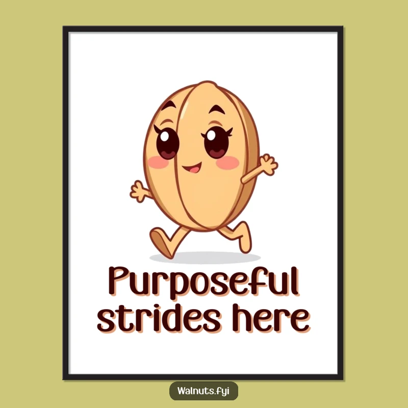 Funny Determined Walnut Poster: Decorate with Purpose and Motivation
