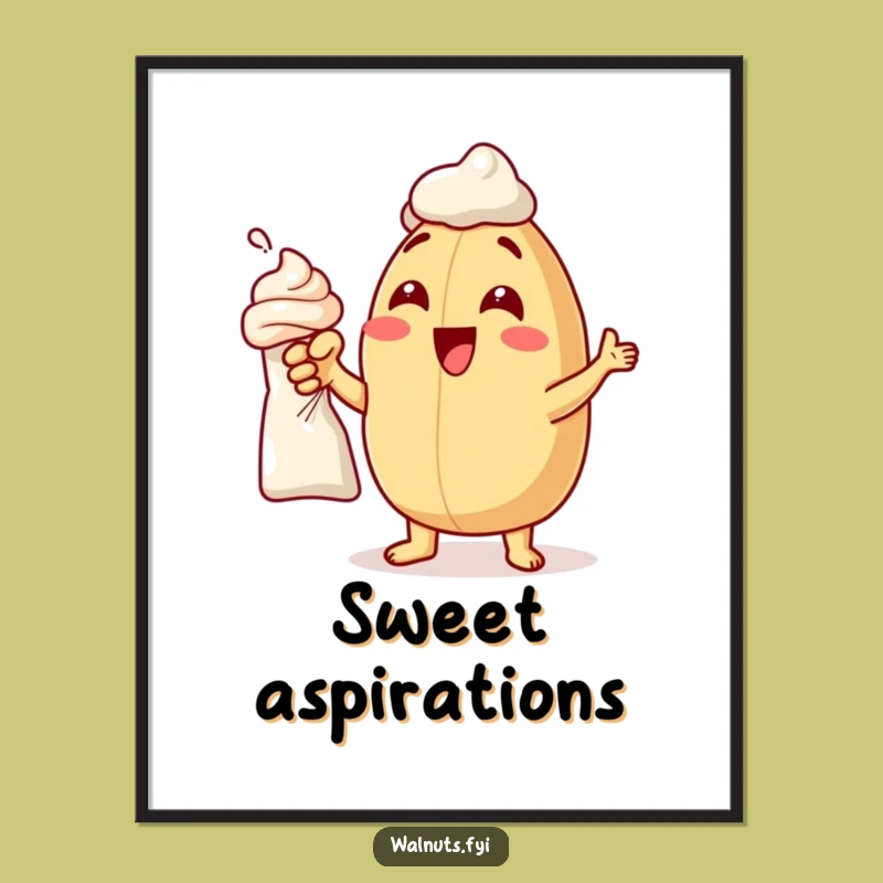 Funny Frosting Macadamia Nut Poster - Playful Wall Art Gift