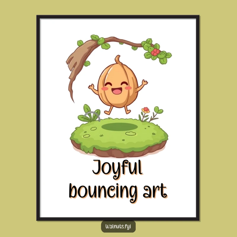 Funny Giggling Walnut Poster: Bring Laughter to Your Walls, Wonderful Funny Gift