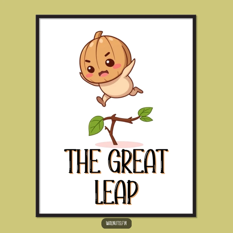 Funny Jumping Walnut Poster: Motivating Art for Your Walls, Wonderful Funny Gift