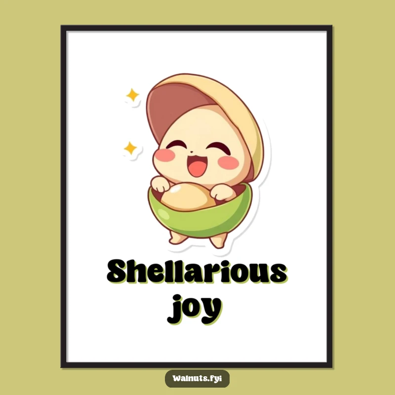 Funny Pistachio Bursting Joy Poster - Hilarious Wall Art for Happy Spaces Gift