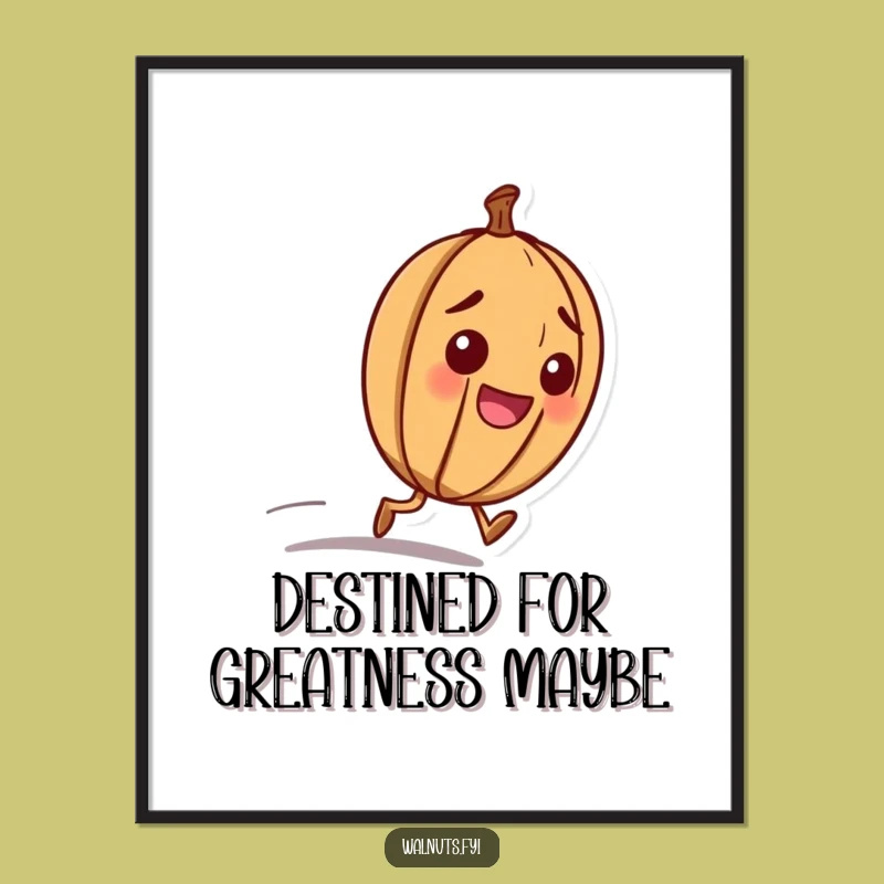 Funny Rolling Walnut Poster - Determined & Humorous Art