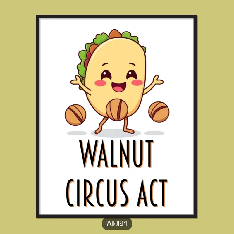 Funny Taco Juggling Walnuts Poster: A Whimsical Addition to Your Walls