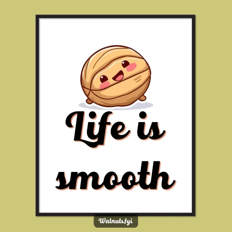 Funny Walnut Slide Poster - Joyful Nutty Art Print Gift