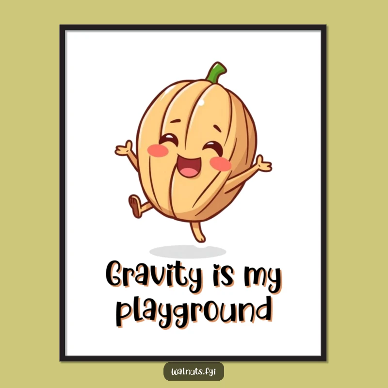 Funny Flipping Walnut Poster - Joyful & Humorous Art