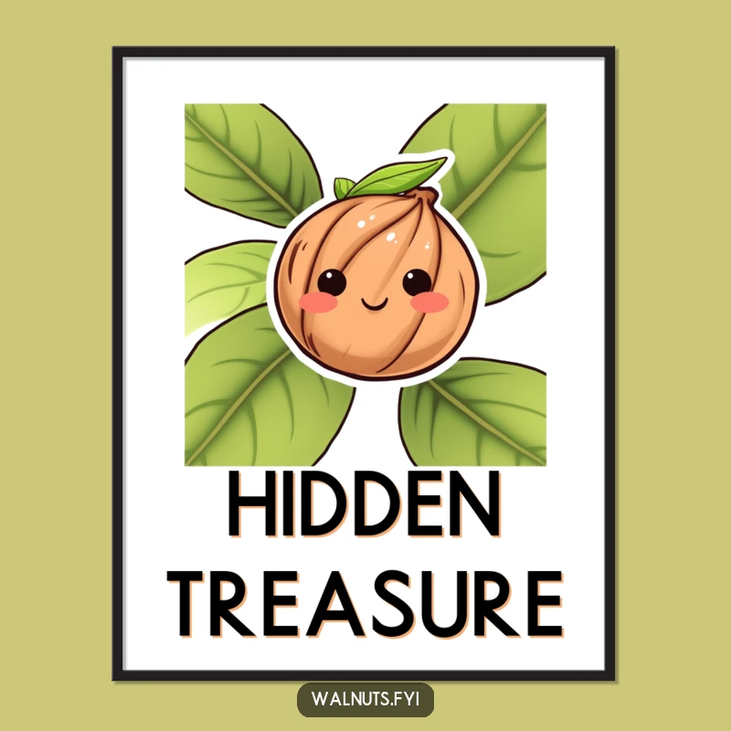 Funny Shy Walnut Poster: Sweet Art for a Cheerful Room