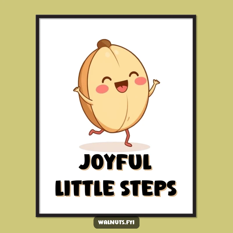 Funny Happy Walnut Jig Poster: Decorate with Pure Joy and Whimsy