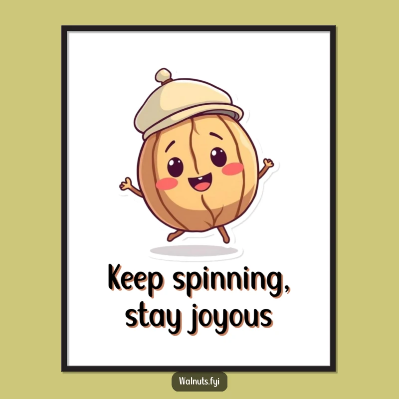 Funny Walnut Dancer Poster: Joyful Spin Art, Hilarious Wall Decor, Gift Idea